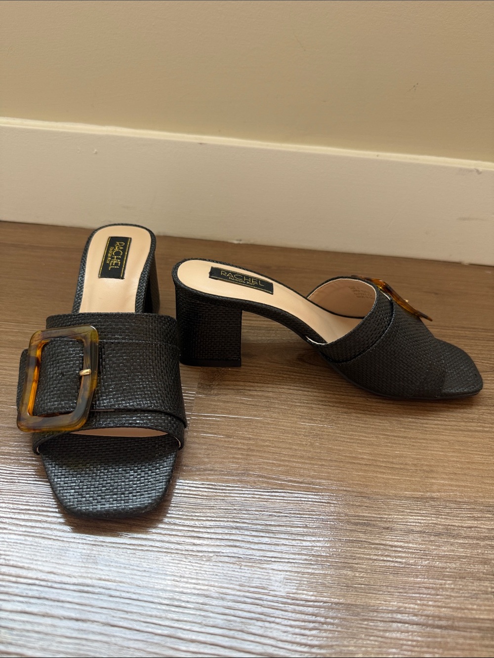 Rachel Roy Amalfi Slide Sandal 6 Black Tortoiseshell